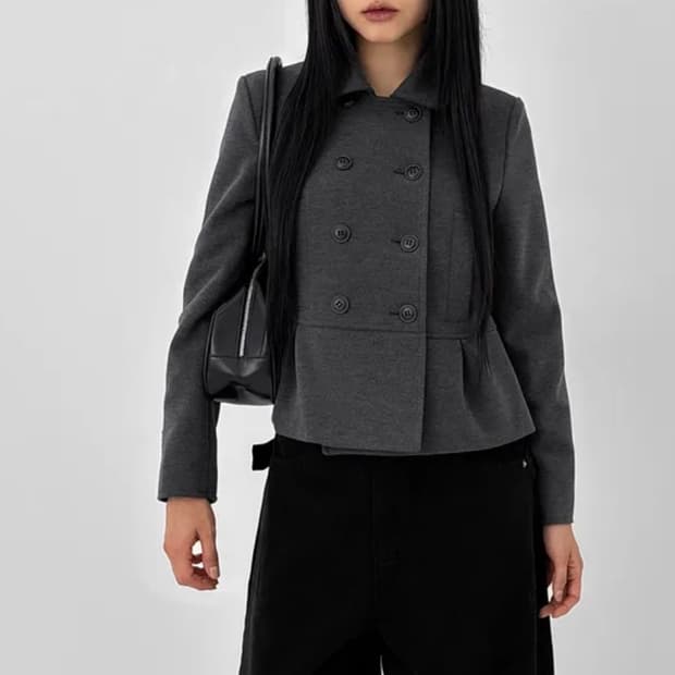 블랙업 드핌로 더블 자켓