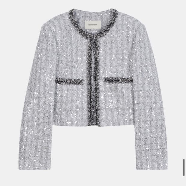 (구매가 38만원)22s 헤더먼트 스펭글 트위드 자켓