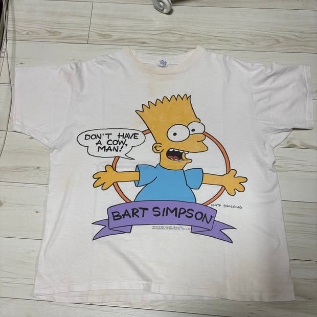 90s 바트 심슨 티셔츠 싱글스티치  usa XL
