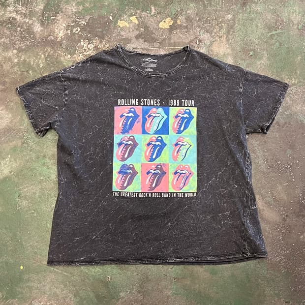 [XL] 롤링스톤즈 1989 투어 머천다이즈 빈티지 반팔 티셔츠