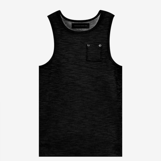 트리밍버드 Washed Pocket Sleeveless Charcoal
