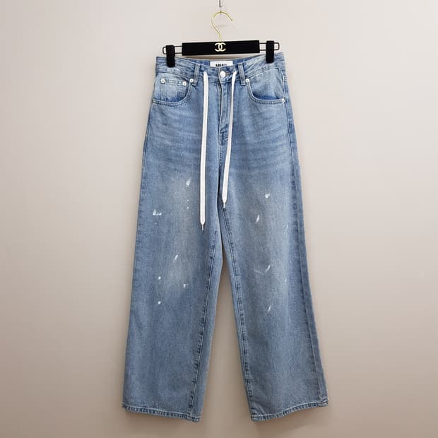 MM6 메종마르지엘라 페인트 디테일 와이드 데님 팬츠 36사이즈