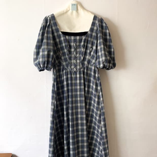 [EU38] 알렉사 청 체크 롱 원피스