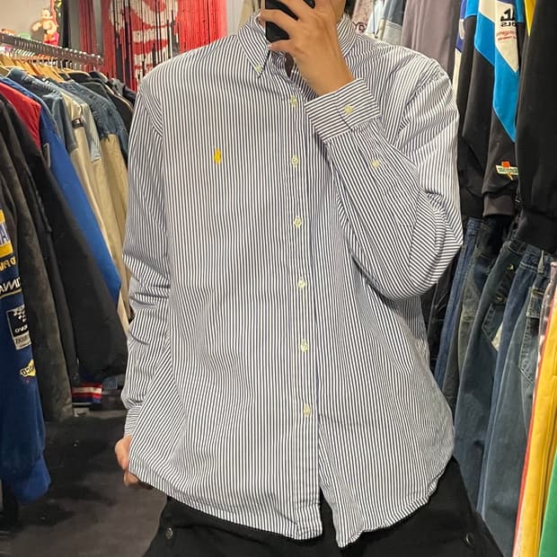 [IM] polo 폴로랄프로렌 블루 스트라이프 긴팔셔츠