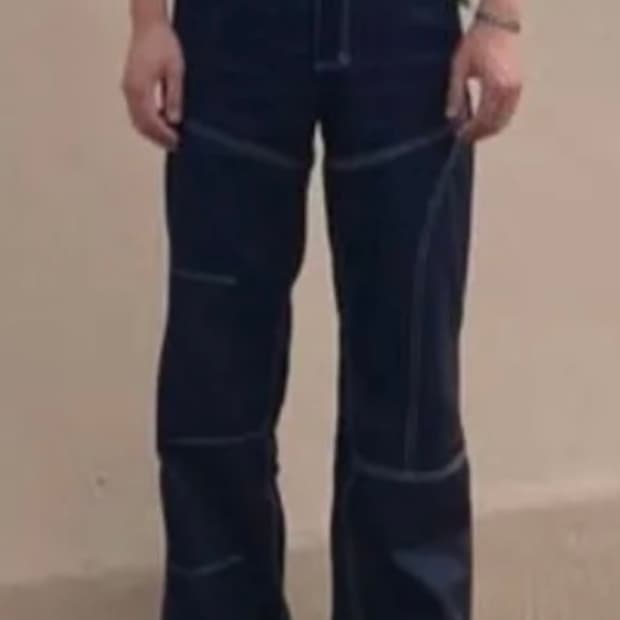 앤더슨벨 지퍼 와이드 레그 리지드 진 28