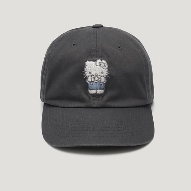 새상품) 파르벵 헬로 키티 워시드 엠브로이디드 볼캡 차콜