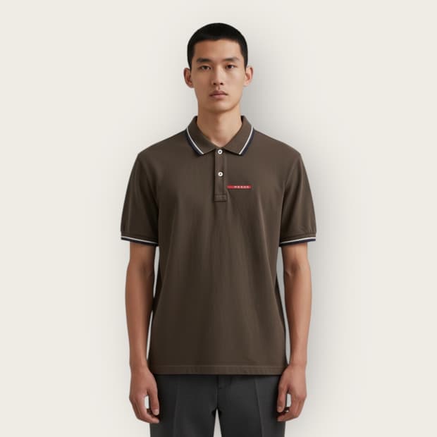 100/ 프라다 레드탭 로고 PK 반팔