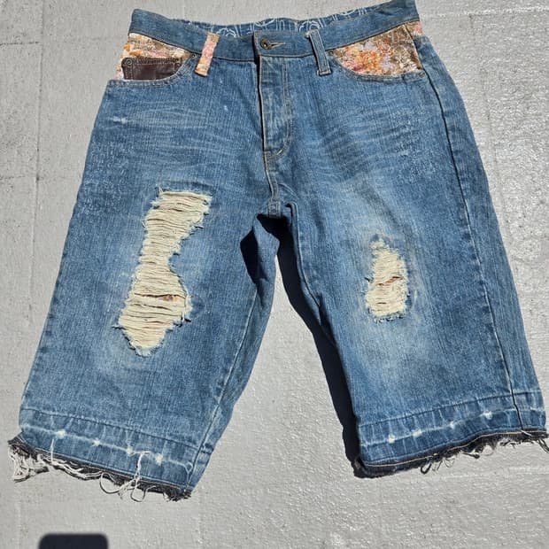 gumu 오리엔탈 데님 숏 팬츠