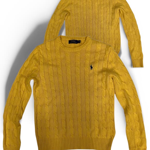 폴로 랄프로렌 케이블 니트 옐로우 S