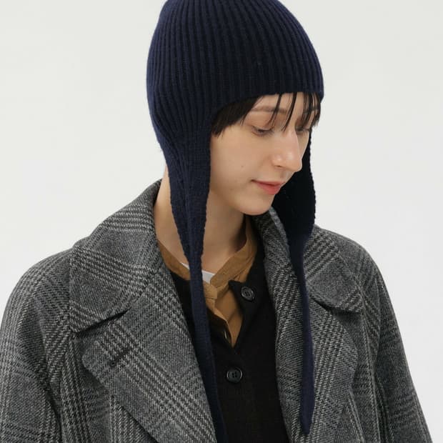 마가렛호웰 MHL. 25fw 이어 플랩 비니/네이비 블루