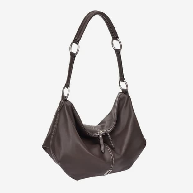 새상품 분크 하프문 아타쉬 숄더 미듐 다크 브라운
