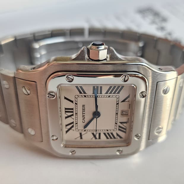 까르띠에 산토스 갈베 라지 스틸 쿼츠