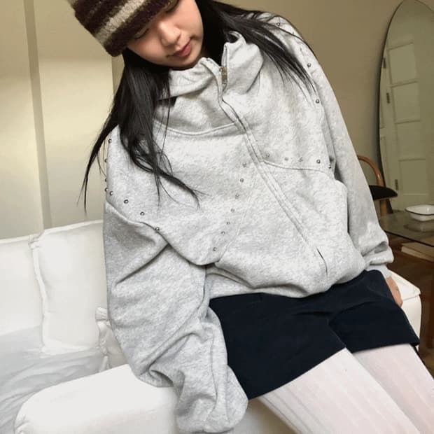 노어슨 스터드 후드집업