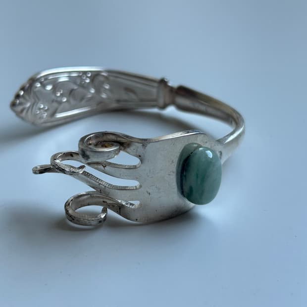 빈티지 그린어벤츄린 포크뱅글 S