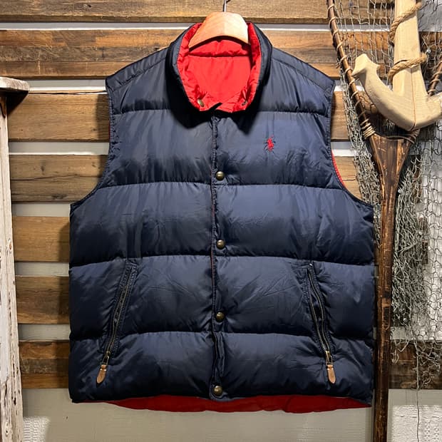 [L]폴로 랄프로렌 네이비 레드 리버시블 패딩 베스트