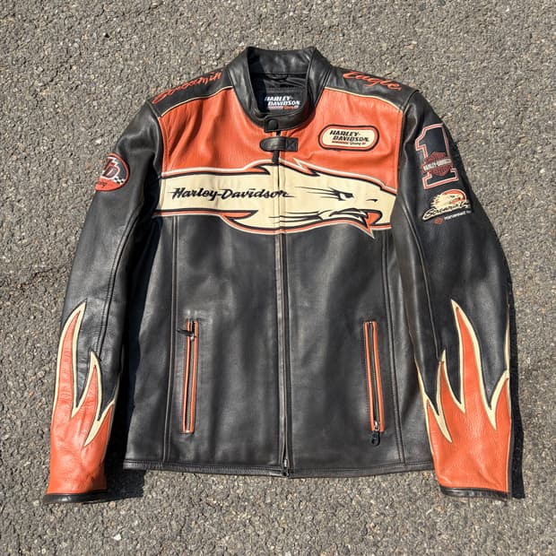 할리데이비슨 카우하이드 싱글 라이더 자켓 M