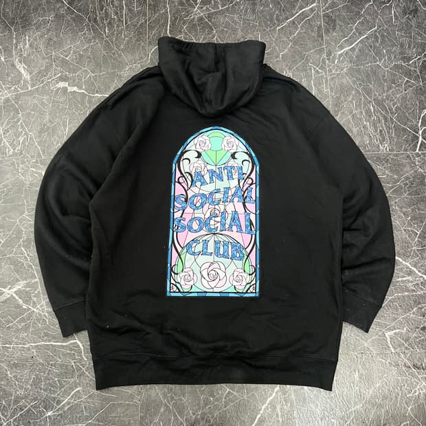 안티소셜소셜클럽 프린티드 블랙 후드티