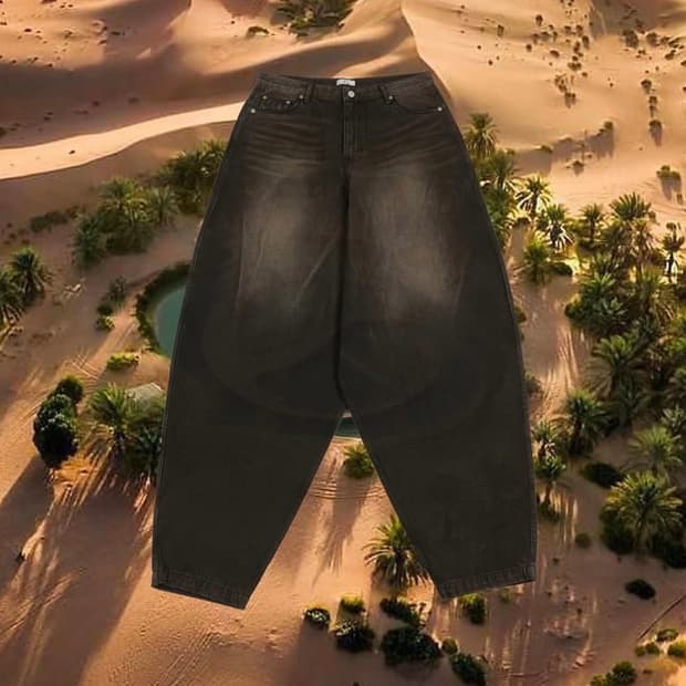 뉴치프시크 워시드 배기 진 머드