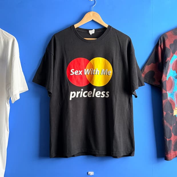 (XL) 00s 마스터 카드 Priceless 패러디 빈티지 티셔츠