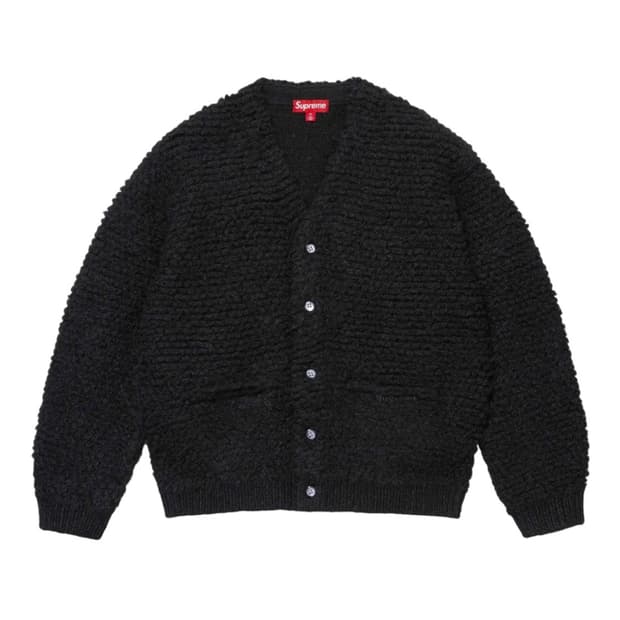 (L) 슈프림 텍스쳐드 노티드 가디건 블랙 - 24FW