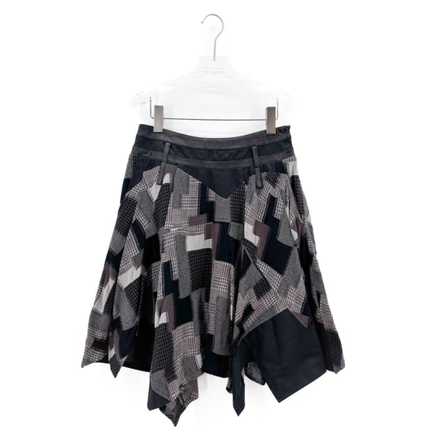 빈티지 양가죽 패치워크 스커트