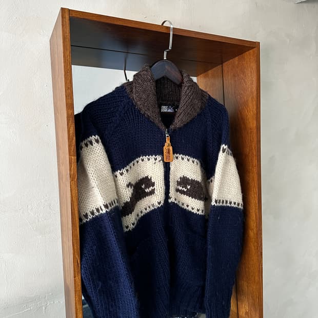 퍼스트다운 니트 코위찬 집업