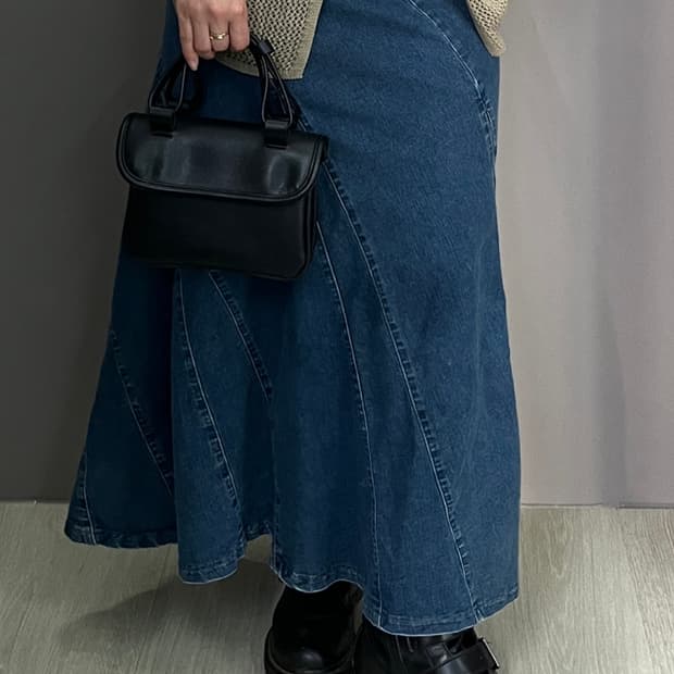 C018 JPN 데님 머메이드 롱스커트