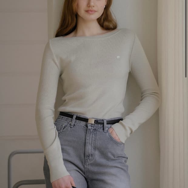 틸아이다이) Minimal Metal Buckle Belt Silver