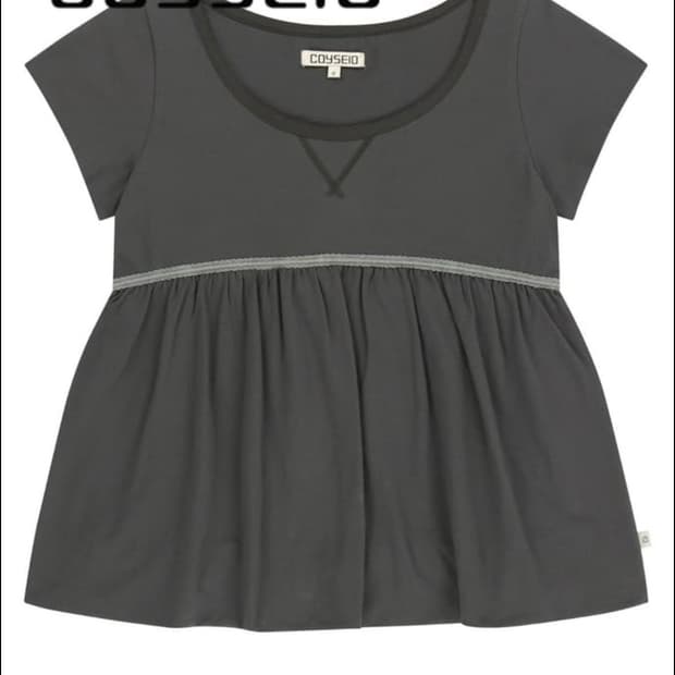 코이세이오 레이스 벌룬 티셔츠 다크그레이