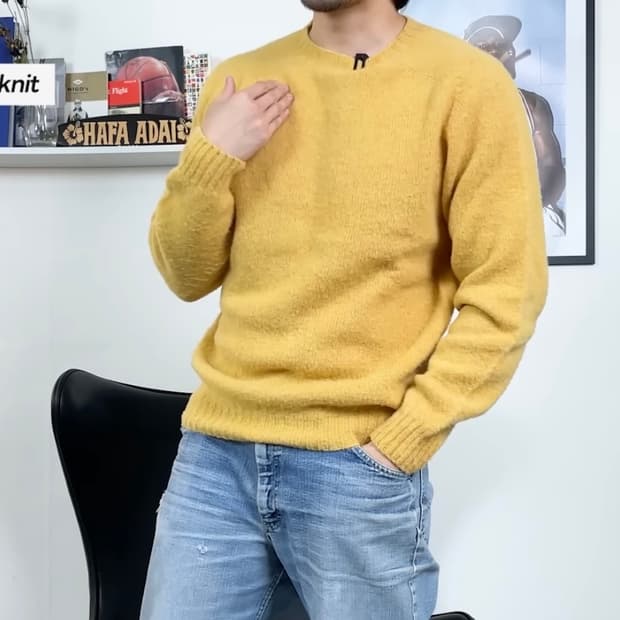 (계좌 에눌 가능) 할리오브스코틀랜드 옐로우 L