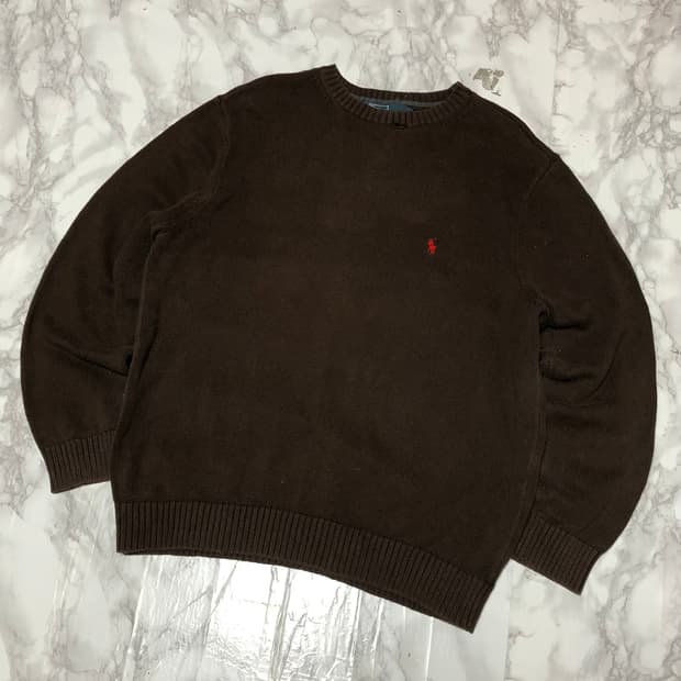 폴로 랄프로렌 니트 라운드 초코브라운