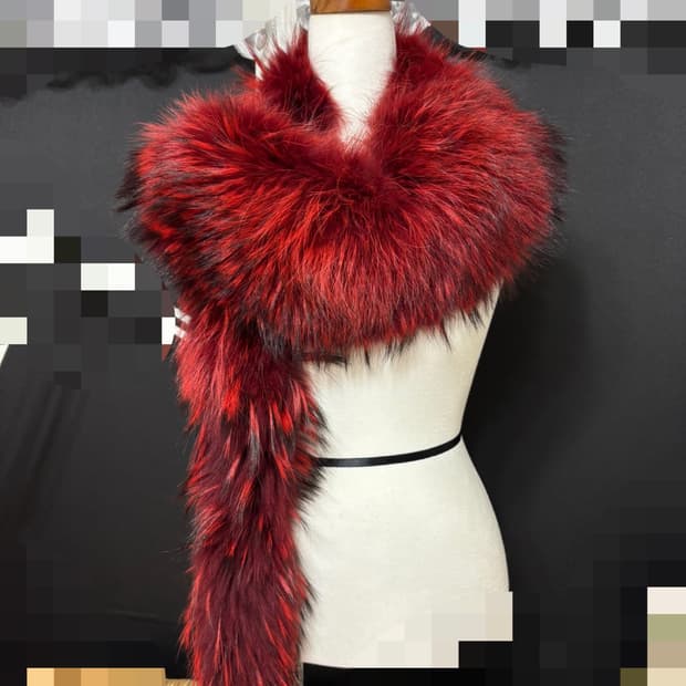 천연 라쿤퍼 롱 목도리/머플러/새거수준