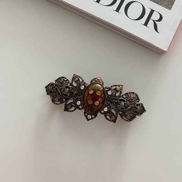 빈티지 칠보 헤어핀