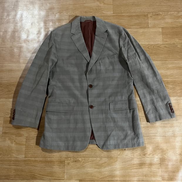 [107] 휴고보스 글렌체크 울린넨 자켓
