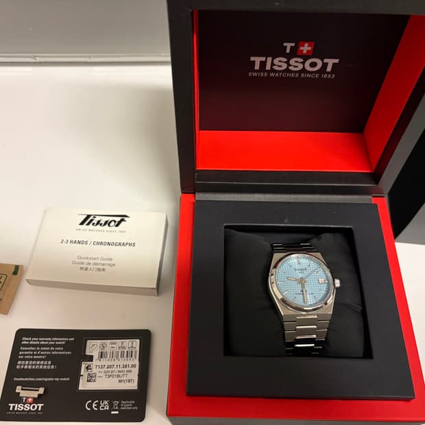 티쏘 prx35 파워매틱80 아이스블루