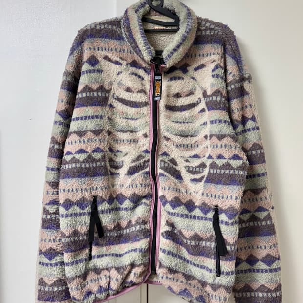 캐피탈 애슐랜드 스트라이프 앤 본 플리스 집 블루종 퍼플 (후리스 집업)