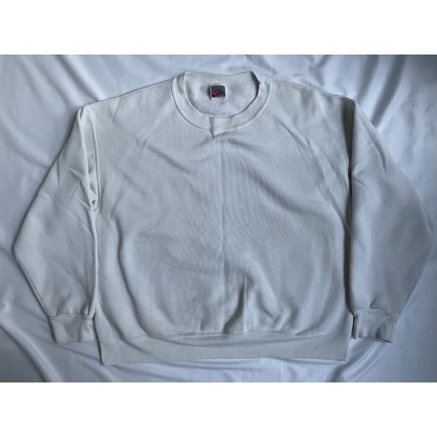 80s 빈티지 나이키 플레인 화이트 스웻셔츠 맨투맨 usa 프룻오브더룸