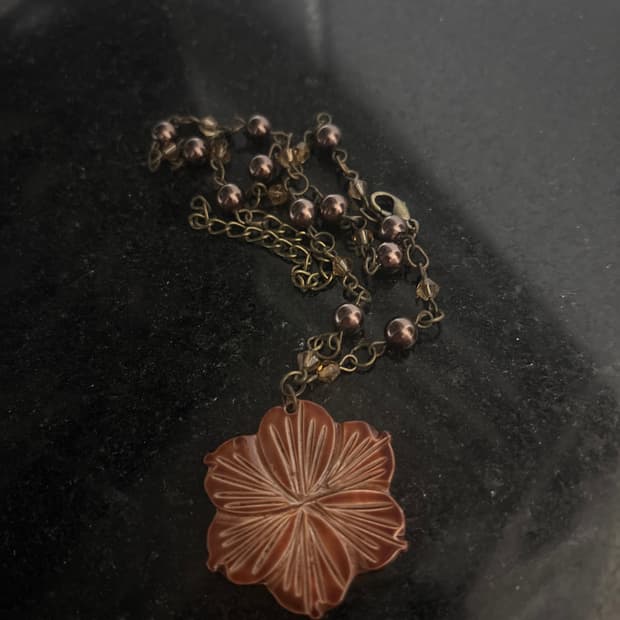 빈티지 꽃 팬던트 목걸이