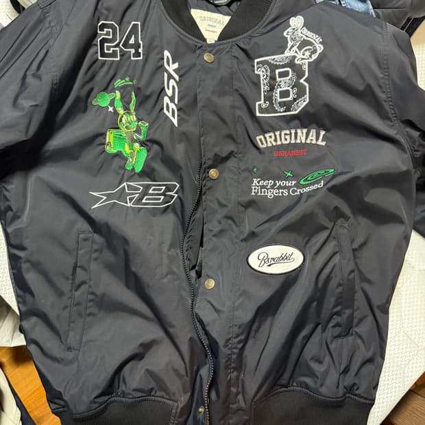 BSRABBIT 검정색 봄버 자켓 보드복