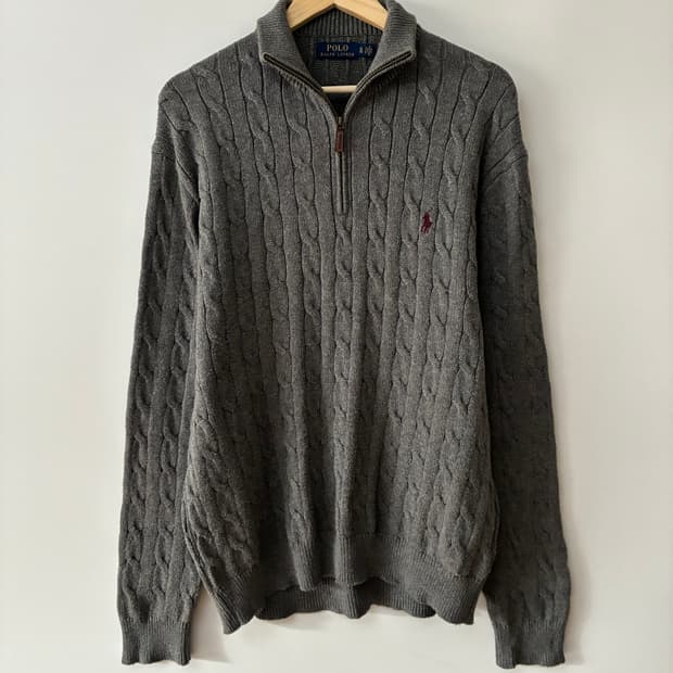 폴로 랄프로렌 신형 케이블 반집업 니트