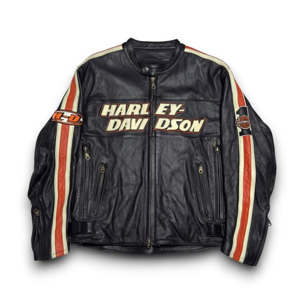Harley Davidson 토크 제뉴원 라이딩 레더 자켓