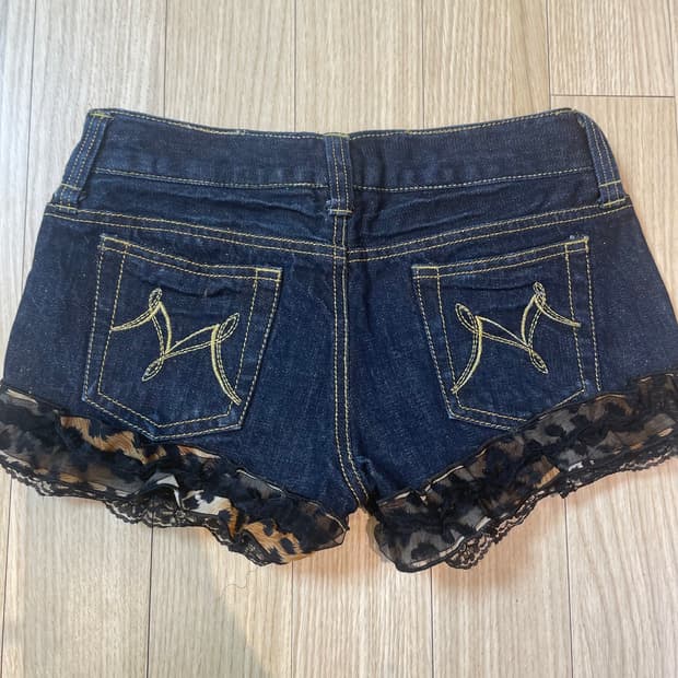 Ma*rs 마즈 레오파드 레이스 글리터 핫팬츠 