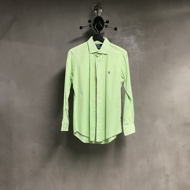 폴로 랄프로렌 스트라이프 셔츠 그린 40-82