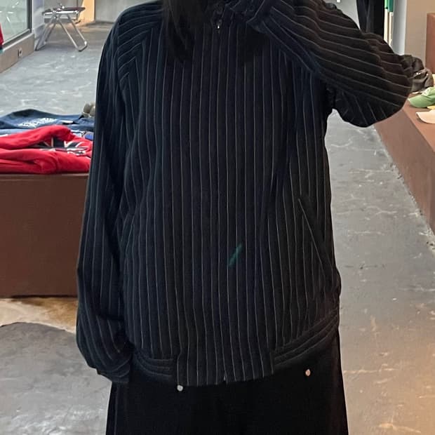 스투시 핀 스트라이프 폴리 블루종 자켓 H2190