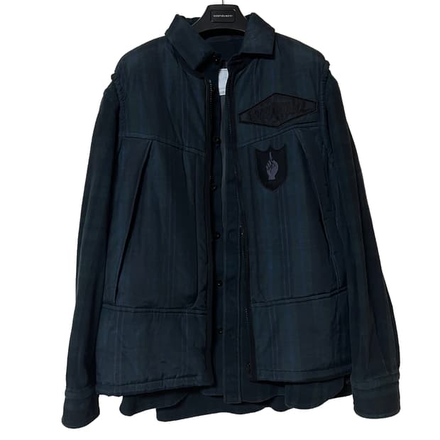 24FW 사카이x곤즈 베스트 레이어드 셔츠 자켓