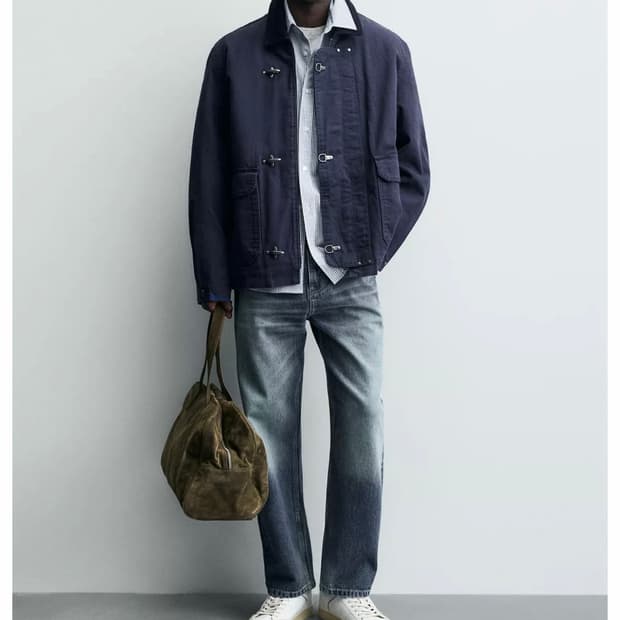 ZARA 자라 콘트라스트 넥 토글 자켓 (M, 새상품)