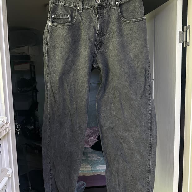 [34X32] 빈티지 리바이스 실버탭 배기 흑청 데님 팬츠