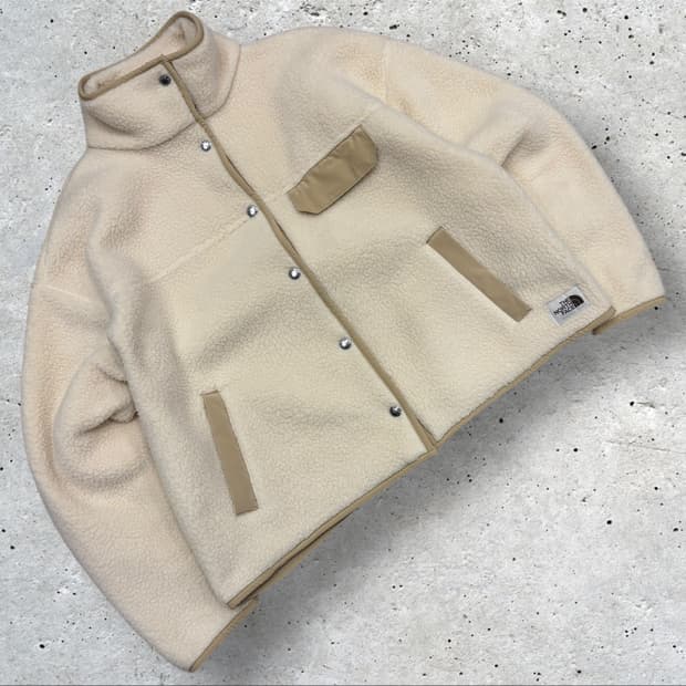 [M] 노스페이스 화이트라벨 아이보리색 뽀글이 플리스 자켓 B934