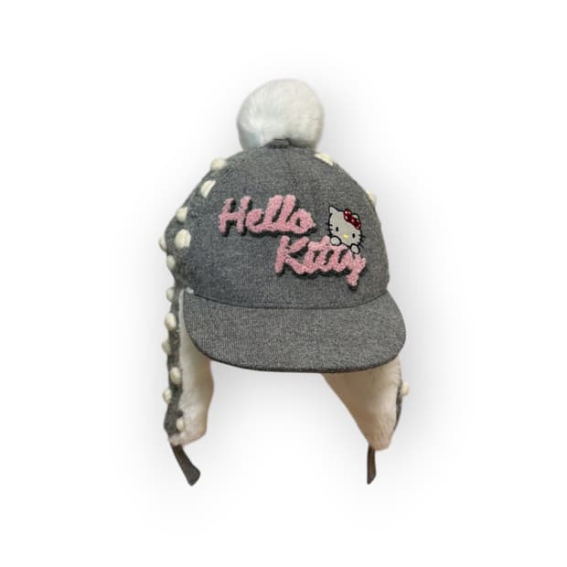헬로키티 군밤모자 빈티지 폼폼 도트 서지수 퍼모자 캡모자