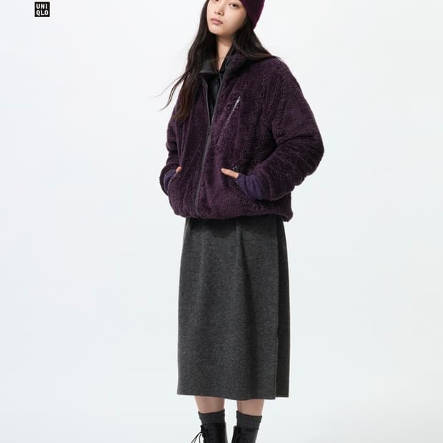 새상품 유니클로x니들스 후리스 풀집업 자켓M 퍼플